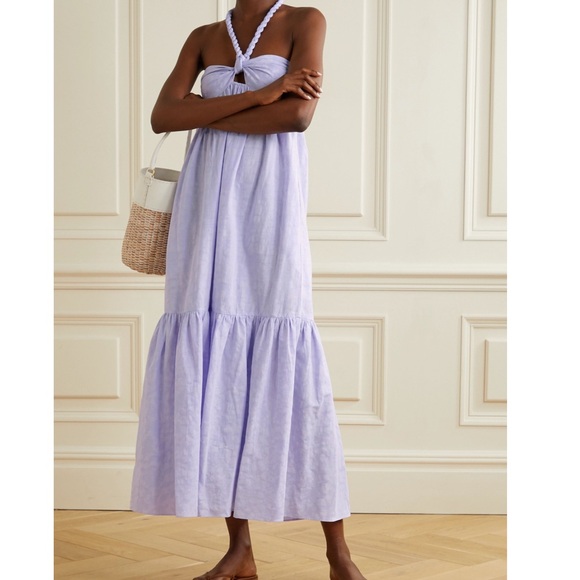 Mara Hoffman Dresses & Skirts - Mara Hoffman Basilia Coverup Dress Size M Women Beach Cotton Linen Tie Neck